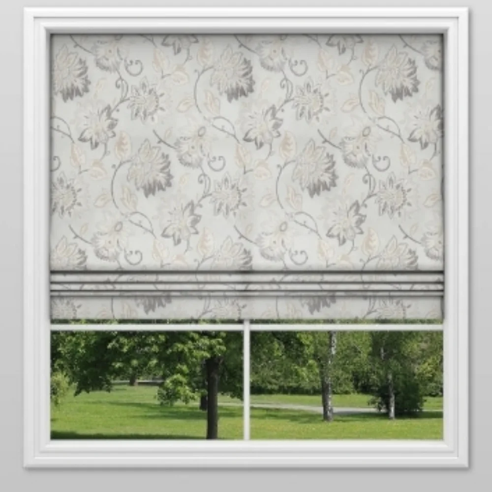 1 Roman shade Soft fold Blinds floral fabric light blocking 25x51